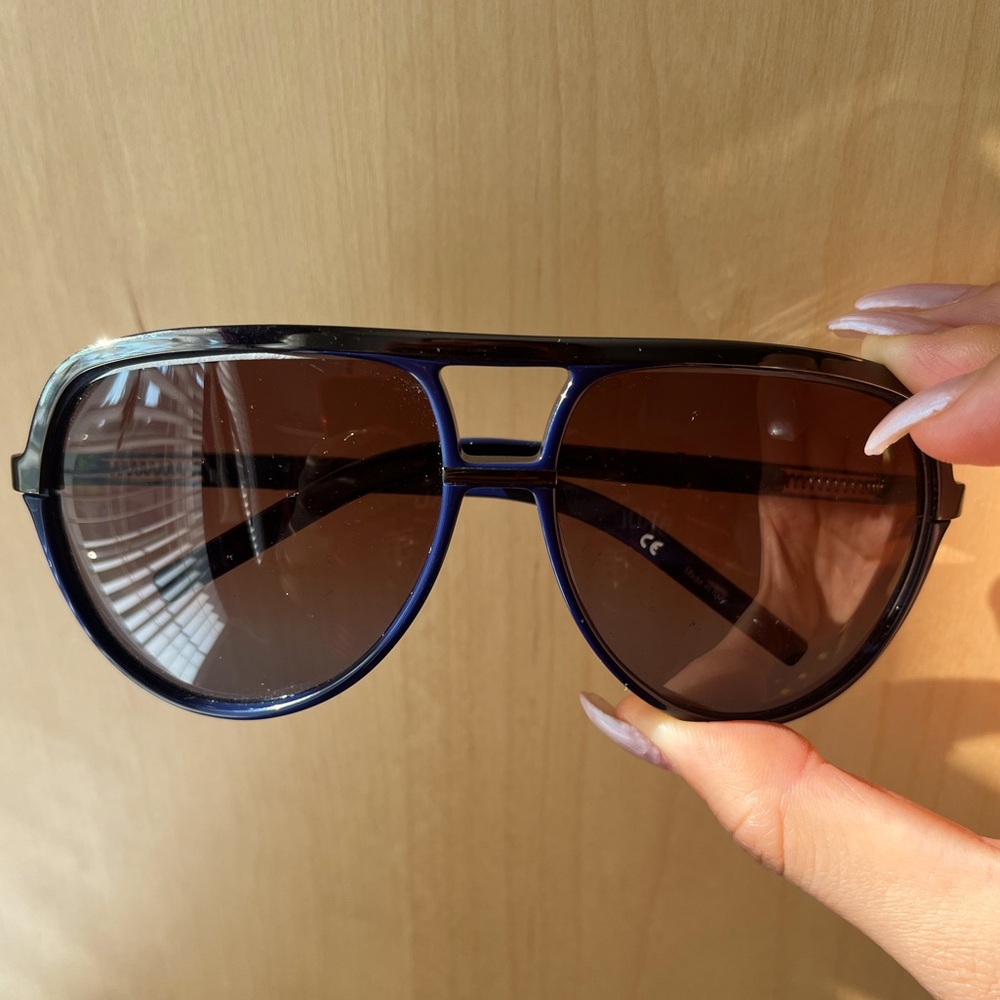 Jean Paul Gaultier blue vintage sunglasses with model number SJP 129